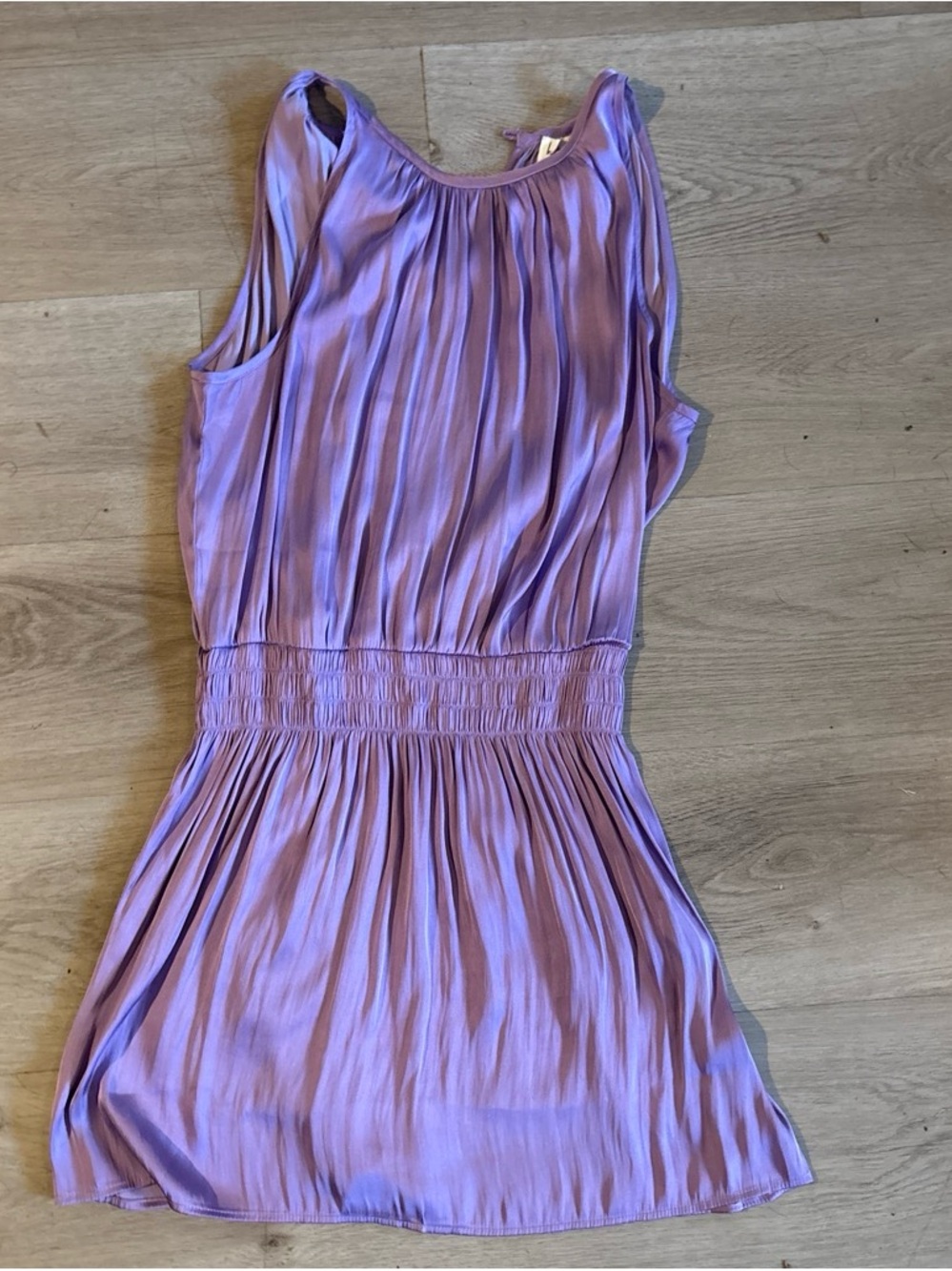 Lilac Sleeveless Pleated Waist Women's Dress/Shirt